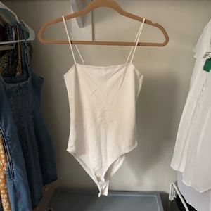 Topshop white thin strap bodysuit
